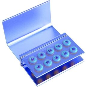 5Pcs 10 Holes Dental Burs Holder Block Case for CA/RA＆FG Dental Autoclavable Burs Holder Blue