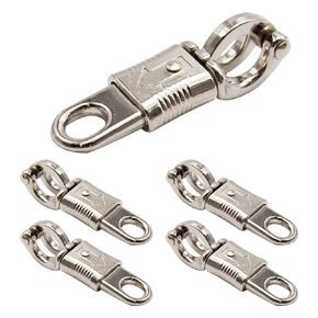 5-Pack Nickel Plated Quick Release Panic Snap with Fixed-Eye, Panic Snap Quick Release Paracord, Get Back Whips Industrial Grade for Get Back Whips