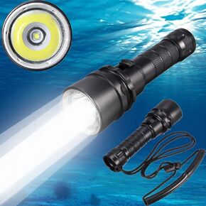 High Power Scuba Diving Flashlight Torch Led Underwater 100M Waterproof Submarine Dive Light Battery and Charger Included
