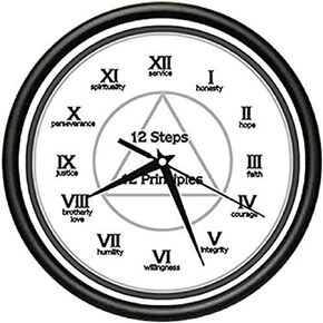 SignMission Steps 12 Wall Clock aa Alcoholics Anonymous Principles Virtue Gift, Beagle