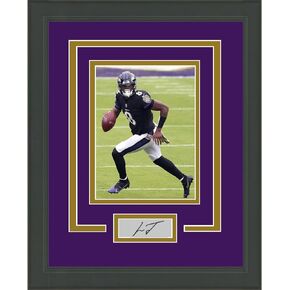 Framed Lamar Jackson Facsimile Laser Engraved Signature Auto Baltimore Ravens 11x14 Football Photo