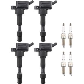 AUTOKAY Ignition Coils & Spark Plugs Set of 4 for Kia for Hyundai Elantra Sonata 2017-2022 273002E601 27300-2E601 UF-816 UF816