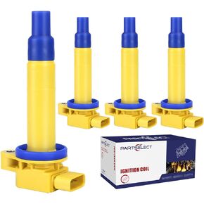 4PCS Ignition Coil Pack UF316 C1304 90919-02240 Replacement for Toyota 04-18 Yaris 00-05 Echo 01-09 Prius 12-18 Prius C 04-06 Scion xA xB 1.5L L4 Yellow