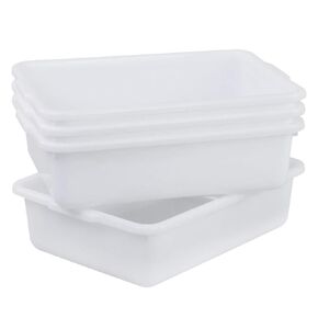4 Packs 8 Liter Grey Commercial Bus Tub Box Tote Dishpan