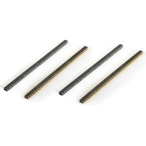 Male and Female Pin Header (2pair) Gold Plated (ROHS) Single Row Round Pin 1 * 40 40P Straight Needle Male PCB Pin Header 2.00 mm Male Pin Header Connector Gold Used in Computer and Breadboard