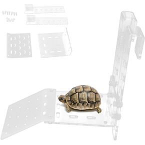 Turtle Basking, Transparent Tortoise Resting Terrace Aquatic Reptile Basking Turtle Hanging Ramp Climbing Shelf for Aquarium(TA)