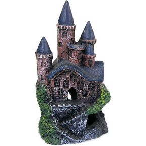 Penn-PLAX Age-of-Magic Magical Mini Castle Aquarium Decoration – Safe for Freshwater and Saltwater Fish Tanks – Gray