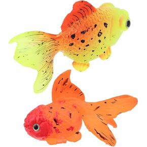 2pcs Artificial Goldfish Aquarium Floating Fish Fake Fish Tank Decoration Aquarium Fish Glowing Floating Fish Silicone Artificial Fish Child Luminous Goldfish Bowl
