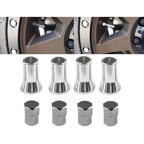 C20018 TR414 - Universal TPMS Chrome Valve Stem Sleeve Covers and Cap Dress Up Kit- Set of 4 - FITS All TPMS Rubber Valve Stems for All Make and Model Cars and Trucks with TPMS Sensors