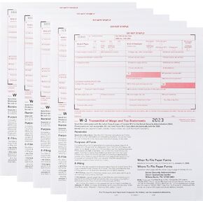 W3 Transmittal Tax Forms 2023, Summary Laser Forms for Transmittal of Wage and Tax Statements, IRS Approved ~Pack of 25 in Kuwait