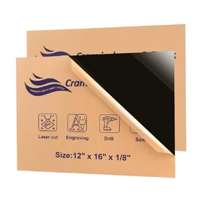 2 Pack Acrylic Sheets, Cranviech Clear Cast Plexiglass Sheet 12" x 16" x 1/8" Glass Alternative for Sign DIY Display Projects Photo Frame Craft Handcraft Painting