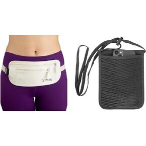 Complete RFID Travel Security Set - Hidden Money Belt and Sleek Neck Wallet - Ultimate Protection for Your Valuables on the Go.