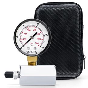 0-100 Psi Gas Pressure Test Gauge, 2" Dial Size, 3/4" FNPT Connection, Brass Valve, Chrome Plated Steel Body Assembly