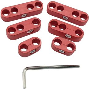 6 PCS/SET 7mm 8mm Spark Plug Wire Separators Dividers Looms Red Colour Fits for Mopar Ford Chevy Mustang