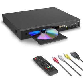 HD Blu Ray DVD Player, Home 1080P Blue Ray Disc Player for TV, Play Region A/1 Blu-Ray Disc & All Region DVD Discs, DVD CD Player with HDMI/AV/Coaxial Output Support USB Flash Drive, Built-in PAL NTSC