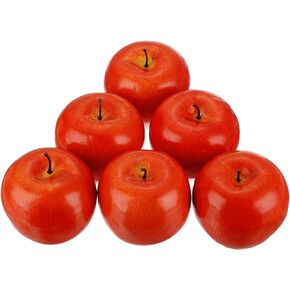 uxcell 6Pcs Artificial Apples Faux Apples Bulk, Fake Apples Lifelike Simulation Fruit for Home Kitchen Party Christmas Photography Decoration, Green