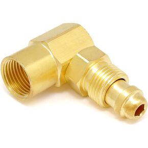 AW-407, CGA 032 Nut/NIP - 032 Body 90 Deg Elbow Argon Inert Gas Adaptor Compatible with Everlast TIG MIG Welder