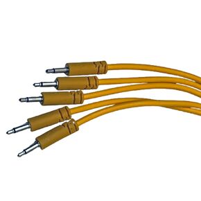 Luigi's Modular Supply Spaghetti Eurorack Patch Cables - Package of 5 Gold/Orange Cables, 36" (90 cm)