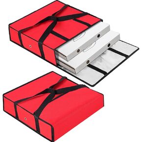 Mifoci 2 Pcs 20 x 20 x 6 Insulated Pizza Delivery Bag Pizza Warmer Bags Pizza Carrier Insulated Bags Hold 2-16" or 18" Pizza Boxes, for Catering Food Delivery, Restaurants, Cookouts (Gray) in Kuwait