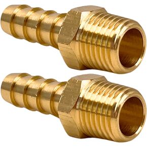 2pcs Brass Hose Barb Fitting, 3/4" Barb x 1/2" NPT Male, Adapter, NPT Male to Barb Pipe Fitting by CX WONDERLAND