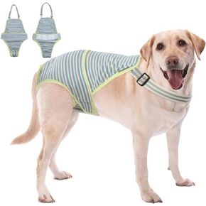 Dog Diapers Female, Washable Onesie Sanitary Pantie with Adjustable Suspender, Dog Period Panties Doggie Diapers, Pet Underwear Female Dog Diapers for Heat Dog Jumpsuit for Large Dogs