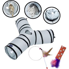 PetLike Cat Tunnel for Indoor Cats Collapsible Pop-up Pet Tube Peek Hole Hideaway Play Toys for Cats with Ball in Saudi Arabia