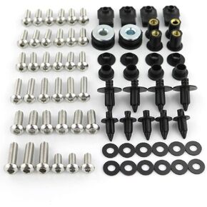 Xitomer Full Sets Fairing Bolts Kits, Fit for Ninja 650 ER-6F 2012 2013 2014 2015 2016, Mounting Kits Washers/Nuts/Fastenings/Clips/Grommets, Complete Boby Screws (Stainless Steel)