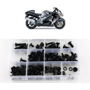 Xitomer Full Sets Fairing Bolts Kits, Fit for GSX1300R HAYABUSA 1999 2000 2001 2002 2003 2004 2005 2006 2007, Mounting Kits Washers/Nuts/Fastenings/Clips/Grommets (Matte Black)