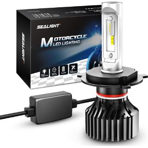 SEALIGHT M1H4/9003 LED ATV Bulbs for Motorcycle, 600% Super Brighter Powersport 9003 Motorcycle Dual Beam Light Bulbs, or Fog,Plug and Play, Pack of 2
