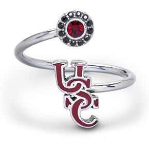 Stone Armory University of South Carolina Gamecocks Jewelry - USC Gamecock Ring with Crystals - Hypoallergenic and Adjustable Sizes 5-12 - USC Gamecocks Gifts for Women
