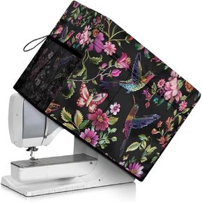 American Flag Sewing Machine Cover with Pockets,Stain Resistant for Most Standard Sewing Machines and Accessories