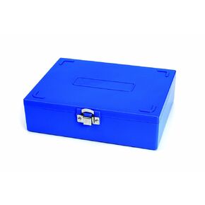 Heathrow Scientific HD15979A ABS Blue Sturdy Tall Slide Box, 208mm Width x 175mm Height x 60mm Depth, 100-Place