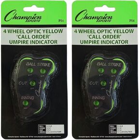 Champion 4-Wheel Baseball Softball Umpire Indicator Count Clicker (2-Pack)