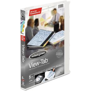 Wilson Jones 55364 View-Tab Presentation Round Ring View Binder w/Tabs, 5/8" Cap, White