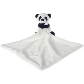 Apricot Lamb Stuffed Animals Security Blanket Panda Infant Nursery Character Blanket Luxury Snuggler Plush (White Panda, 10 Inches)