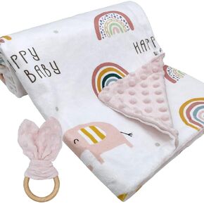 Baby Blankets for Boys Girls Soft Minky Blanket for Newborn Infant Toddler Used for Crib Stroller Nursery (Bear)