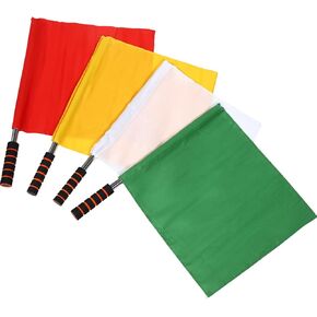 4Pcs referee flag flag red and yellow cards soccer referee flags match signal flags athletic competition flags hand signal flags waving flags football stainless steel sports