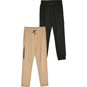 2 Pack Boys Hybrid Jogger Pants - Lightweight Skateboard Pants for Boys - 2 Pack Boys Jogger Pants