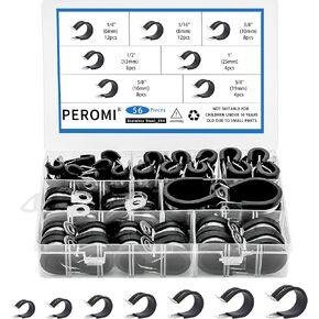 36PCS 5/16" Cable Clamps with updated Riveted Reinforce, 304 Stainless Steel Rubber Cushioned Insulated Clamp, Loop Clamps, Pipe Clamps, Metal Wire Clamps
