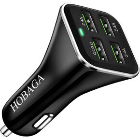 USB Car Charger Adapter, QC 3.0 Fast car Charger, 4-Port Multi 9.6 Amp 48W Rapid Car Charger Compatible with iPhone 13/12/11 Pro Max, Samsung Galaxy S20 Ultra/Note20, LG, Pixel and More.