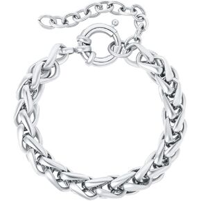 أساور ذهبية للنساء، أساور ذهبية من الفولاذ المقاوم للصدأ، أساور سلسلة كوبية مكتنزة بسمك 10 مم، سوار قابل للتعديل مطلي بالذهب عيار 14 قيراط للنساء 7.5"+1.5"، مجوهرات مصنوعة يدويًا in Kuwait