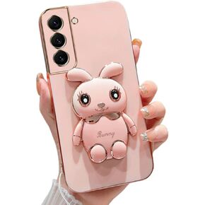 for Gabb Phone 4 Pro Case 3D Cute Cartoon Hidden Rabbit Kickstand Design for Women Girls,Luxury Plating Glitter Soft Silicone Girly Phone Case with Camera Protection Cover for Gabb Phone 4 Pro Black