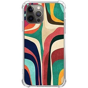 Modern Abstract Color Art Case Compatible with iPhone 13 Pro Max, Aesthetic Color Stripes Case for Men and Women, Trendy Soft TPU Bumper Case for iPhone 13 Pro Max