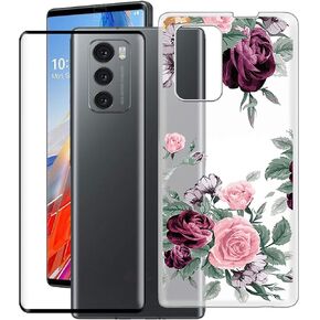 Case for LG Wing 6.8 Inch, with [1 x Tempered Glass Screen Protector] KJYF Shell + Hard PC Translucent Anti-Scratch Anti-Yellow Case for LG Wing - Red 9