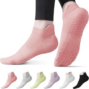 Yoga Socks with Grips for Women Non Slip Pilates Socks Grip Socks for Pure Barre, Ballet, Dance