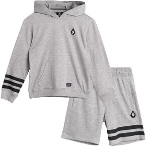 Volcom Baby Boys' Sweatsuit Set - French Terry Short Sleeve Hoodie Sweatshirt and Sweat Shorts - Shorts Set for Baby Boys