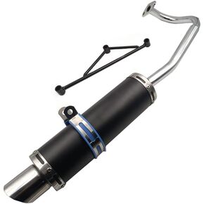 Black Exhaust System Muffler for GY6 50cc Scooters 139QMA 139QMB 4 Stroke Engine