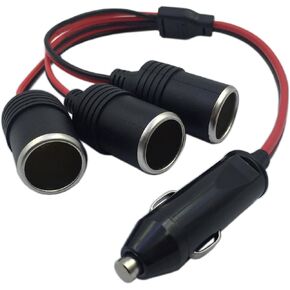 CERRXIAN 1 to 3 Car Cigarette Lighter 12v 24v Power Charger Adapter 3 Way Socket Splitter Female Socket Plug Extension Cord Cable