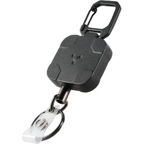Metal Badge Reels Retractable Keychain,Self Retractable Badge Holder Key Reel with 31" Retractable Cord, 8 oz(Army Green,1 Pack).
