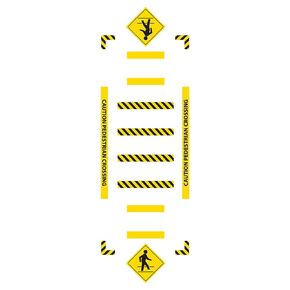 Slip-Gard Vinyl Crosswalk Kit, Caution Pedestrian Crossing, Made in The USA, WFK32